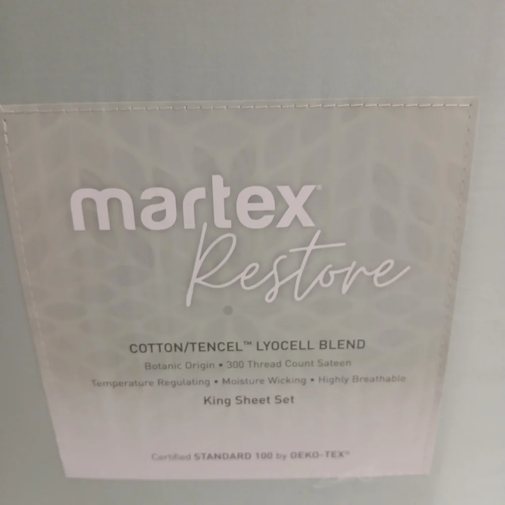 Martex Restore Solid Cotton and Tencel King Sheet Set 52% Cotton 48% Telcel New - Picture 6 of 6